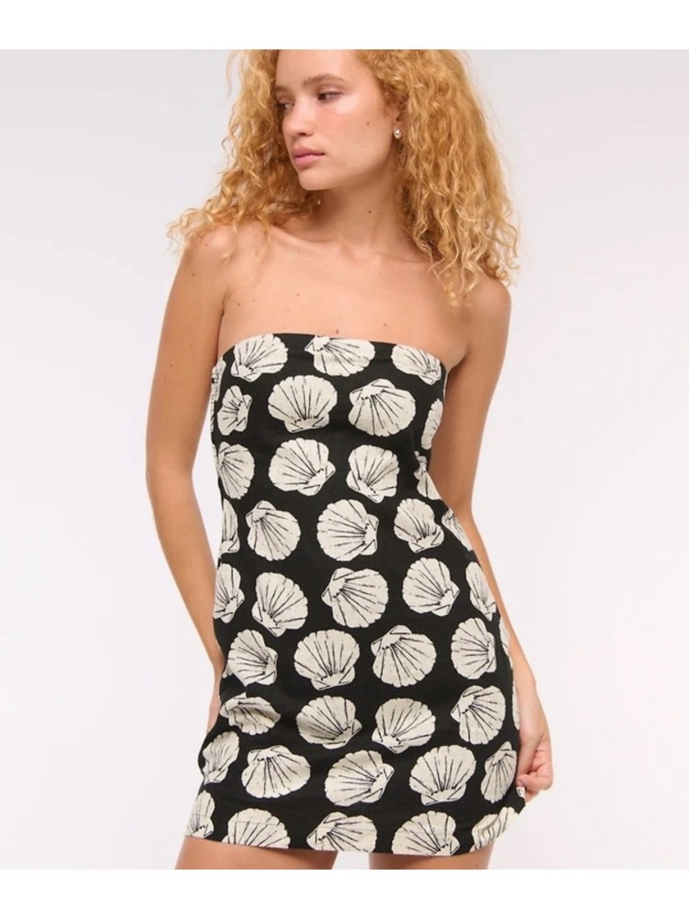 Abercrombie & Fitch Strapless Black Dress Shell Print XXL Tall